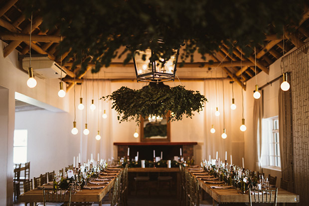 Vondeling Wines Wedding Venue Paarl Decor And Flowers Greenery Naked Bulbs