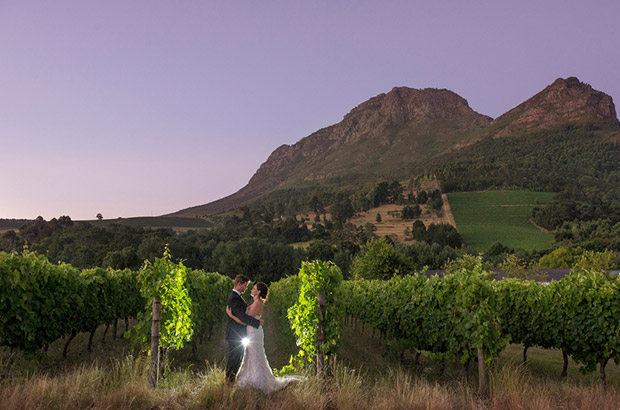 Sunset at Zorgvliet Stellenbosch Wedding Venue 