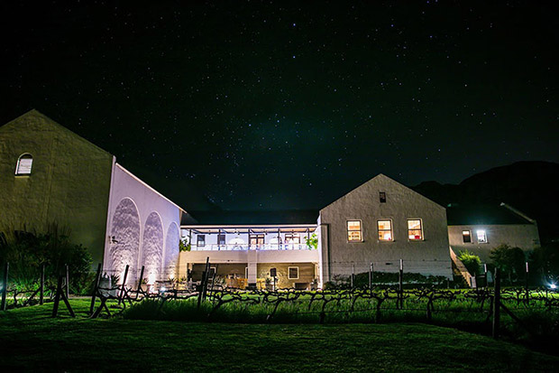 Holden Manz Winelands Wedding Venue Caper Town at night
