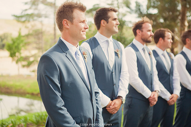 Groom and His Groomsmen Waiting For the Bride at Blue Gum Country Estate Wedding Venue