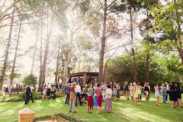 Pre-Drinks on the lawn at Blue Gum Wedding Venue Stanford
