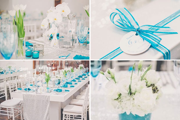 Wedding Decor and Flowers White and Turquoise